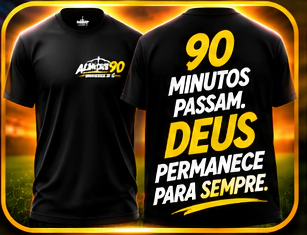 Camiseta Cristã Além dos 90 | O Jogo Termina, Eternidade Não - Deus Permanece.