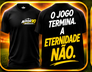 Camiseta Cristã Além dos 90 | O Jogo Termina, Eternidade Não - Fé e Propósito - Jesus é Minha Salvação - Minha Vida Pertence a Cristo - Eternidade