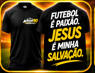 Camiseta Cristã Além dos 90 | O Jogo Termina, Eternidade Não - Fé e Propósito - Jesus é Minha Salvação.